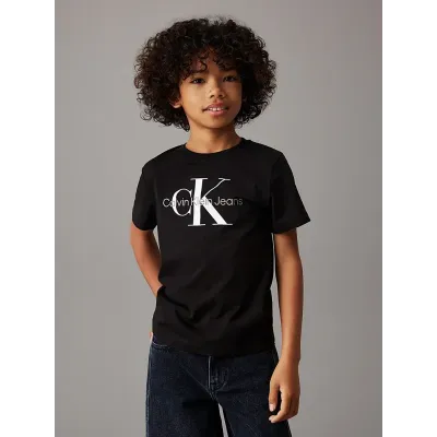 T-shirt Calvin Klein Kids Logo noir pour enfant - IU0IU00676-BEH