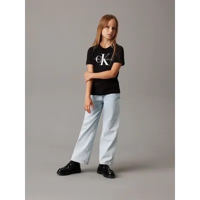 T-shirt Calvin Klein Kids Logo noir pour enfant - IU0IU00676-BEH