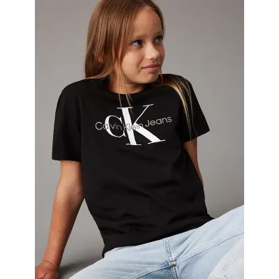 T-shirt Calvin Klein Kids Logo noir pour enfant - IU0IU00676-BEH