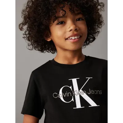 T-shirt Calvin Klein Kids Logo noir pour enfant - IU0IU00676-BEH