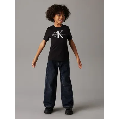 T-shirt Calvin Klein Kids Logo noir pour enfant - IU0IU00676-BEH