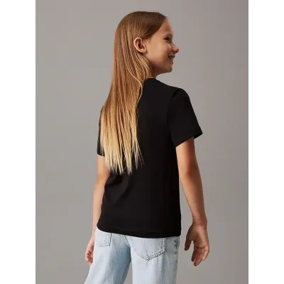 T-shirt Calvin Klein Kids Logo noir pour enfant - IU0IU00676-BEH
