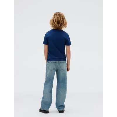 T-shirt Calvin Klein Kids Logo bleu marine pour enfant - IU0IU00676-C3I