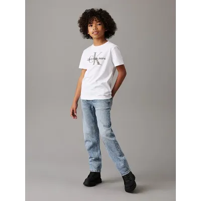 T-shirt Calvin Klein Kids Logo blanc pour enfant - IU0IU00676-YAF
