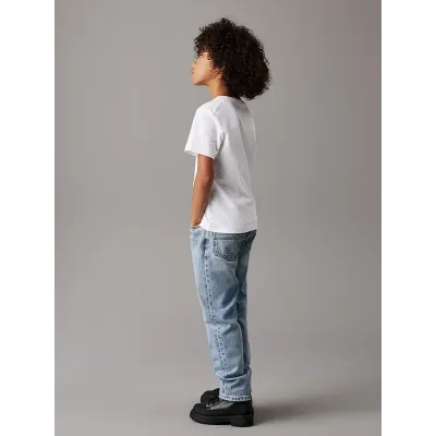 T-shirt Calvin Klein Kids Logo blanc pour enfant - IU0IU00676-YAF