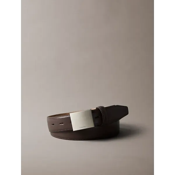 FULL GRAIN LEATHER PLAQUE BUCKLE BELT