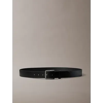 Ceinture Calvin Klein en cuir noir avec boucle classique en métal pour homme - LV04D7055G-V8L