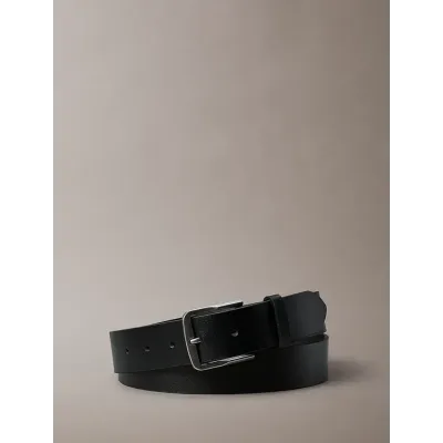 Ceinture Calvin Klein en cuir noir avec boucle classique en métal pour homme - LV04D7055G-V8L