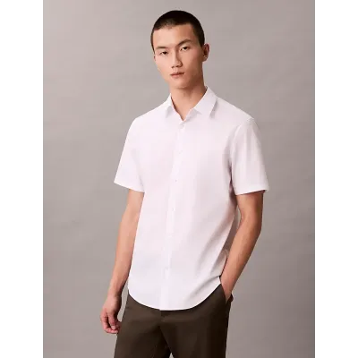 Chemise Calvin Klein en coton stretch coupe slim blanche pour homme - LV04LB147G-YAA