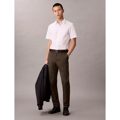 Chemise Calvin Klein en coton stretch coupe slim blanche pour homme - LV04LB147G-YAA