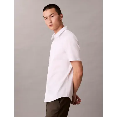 Chemise Calvin Klein en coton stretch coupe slim blanche pour homme - LV04LB147G-YAA