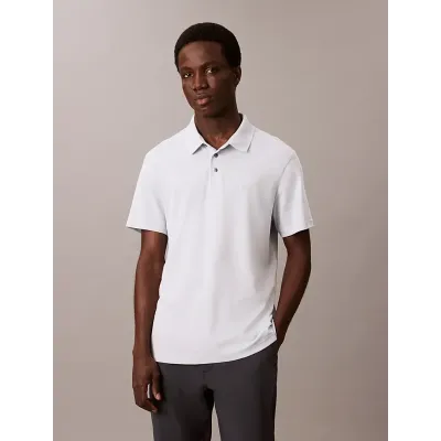 Polo Calvin Klein Supima à manches courtes blanc avec logo brodé sur la poitrine pour homme - LV04LB276G-CIQ