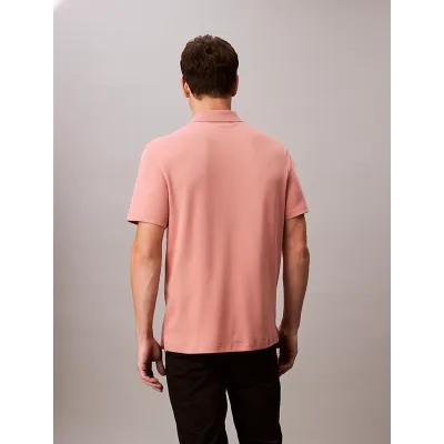 Polo Calvin Klein Supima rose à manches courtes avec logo brodé sur la poitrine, référence LV04LB276G-GNQ