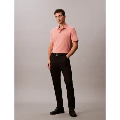 Polo Calvin Klein Supima rose à manches courtes avec logo brodé sur la poitrine, référence LV04LB276G-GNQ