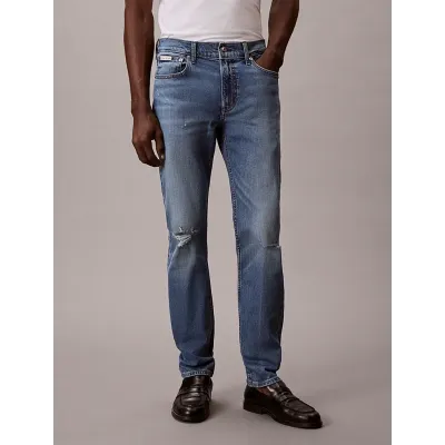 Jean Calvin Klein Slim Taper bleu denim medium pour homme, référence LV04LB780G-RDC