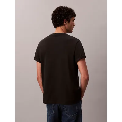 T-shirt Calvin Klein Monologo noir à manches courtes pour homme, référence LV04RB862G-UB1