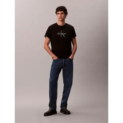 T-shirt Calvin Klein Monologo noir à manches courtes pour homme, référence LV04RB862G-UB1