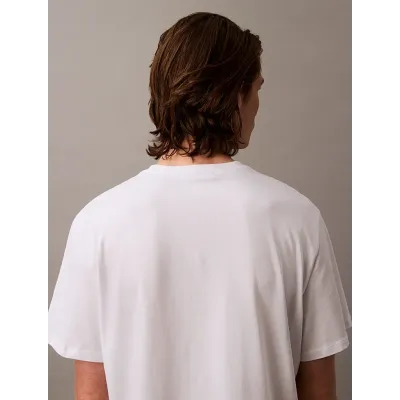 T-shirt Calvin Klein Monologo blanc à manches courtes pour homme, référence LV04RB862G-YAA