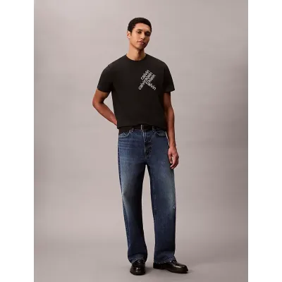 T-shirt Calvin Klein CK BH Word noir à manches courtes pour homme, référence LV04RC832G-UB1