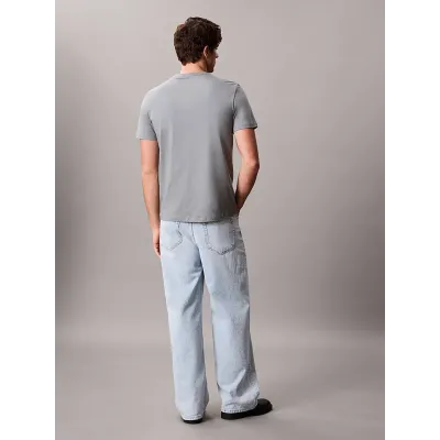 T-shirt Calvin Klein CK NK Word gris à manches courtes pour homme, référence LV04RC844G-RMG
