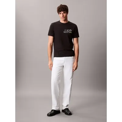 T-shirt Calvin Klein CK NK Word noir à manches courtes pour homme, référence LV04RC844G-UB1