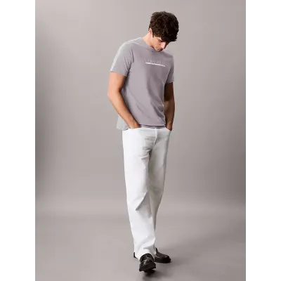 T-shirt Calvin Klein SP Outline gris clair à manches courtes pour homme, référence LV04RC852G-PFP