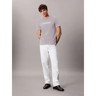 T-shirt Calvin Klein SP Outline gris clair à manches courtes pour homme, référence LV04RC852G-PFP