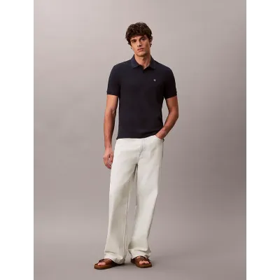 Polo Calvin Klein en coton piqué bleu marine à manches courtes pour homme, référence LV040EM269-CEF
