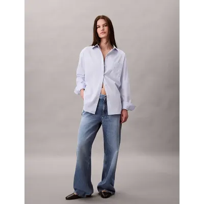 Chemise Calvin Klein Relaxed en popeline bleu clair pour femme, référence LV047C143G-AY9