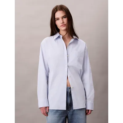 Chemise Calvin Klein Relaxed en popeline bleu clair pour femme, référence LV047C143G-AY9