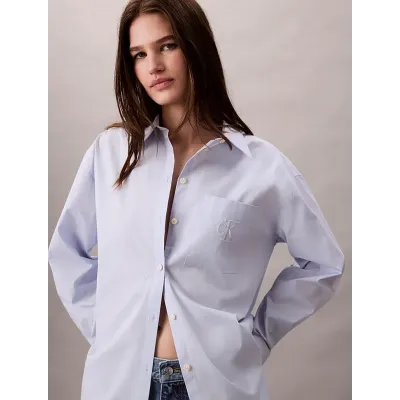 Chemise Calvin Klein Relaxed en popeline bleu clair pour femme, référence LV047C143G-AY9