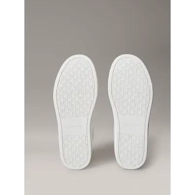 Baskets Calvin Klein Classic Cupsole Lace-Up blanches pour homme, référence YM0YM01435-0K4