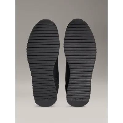 Baskets Calvin Klein Runner Lace-Up en nylon noires pour femme, référence YW0YW01828-0GM