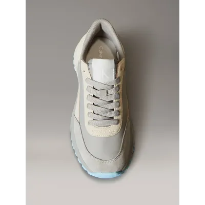 Baskets Calvin Klein Hike Runner en nylon gris clair pour femme, référence YW0YW01852-0IP
