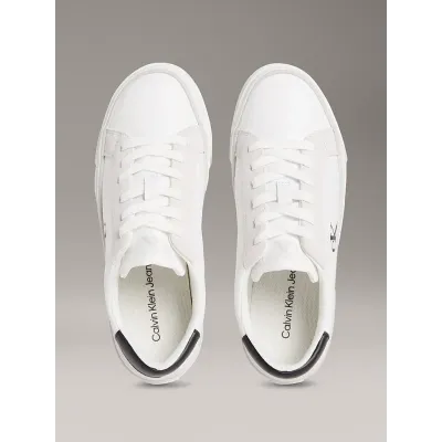 Baskets Calvin Klein Vulcanized Flatform en nylon blanches pour femme, référence YW0YW01896-01W