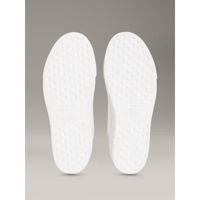 Baskets Calvin Klein Vulcanized Flatform en nylon blanches pour femme, référence YW0YW01896-01W