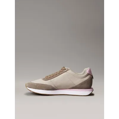 Baskets Calvin Klein Retro Runner Lace-Up beiges pour femme, référence YW0YW01990-0IJ