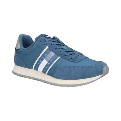 Baskets homme Tommy Jeans Runner Casual Essential Sneakers Bleu EM0EM01351-DA1
