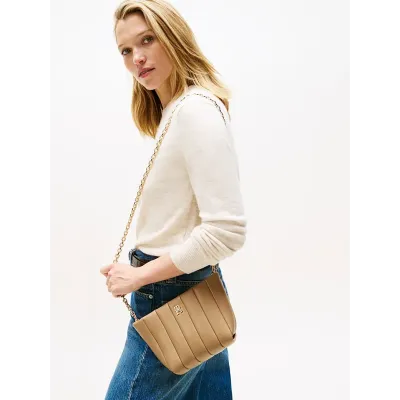 Sac bandoulière Tommy Hilfiger TH Grace Mini beige pour femme, référence AW0AW17690-RBC