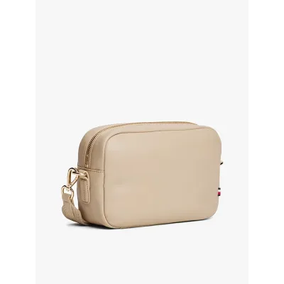 Sac bandoulière Tommy Hilfiger Popette Soft Camera beige pour femme, référence AW0AW17997-0F4