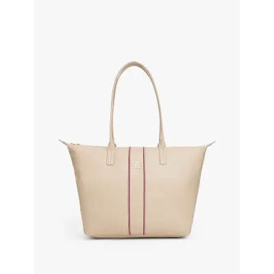 Sac cabas Tommy Hilfiger Popette Soft Tote Corp beige pour femme, référence AW0AW17999-0F4