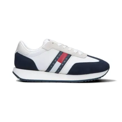 Baskets homme Tommy Jeans Retro Runner Multicolore EM0EM01502-0G1 en cuir, textile et synthétique.