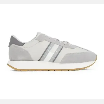 Baskets homme Tommy Jeans Retro Runner Gris EM0EM01502-PRZ en cuir, textile et synthétique