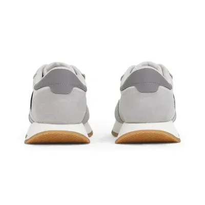 Baskets homme Tommy Jeans Retro Runner Gris EM0EM01502-PRZ en cuir, textile et synthétique