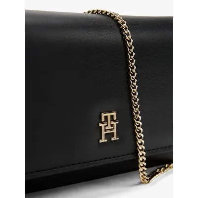 Sac bandoulière femme Tommy Hilfiger Chain Strap Crossbody Bag Noir AW0AW16891-BDS avec chaîne amovible