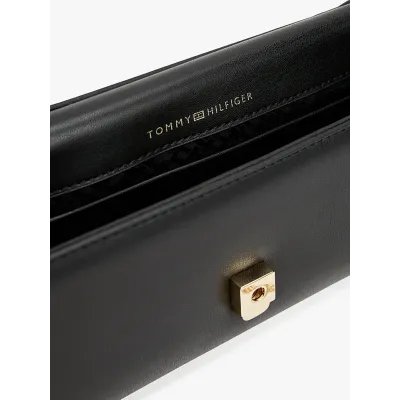 Sac bandoulière femme Tommy Hilfiger Chain Strap Crossbody Bag Noir AW0AW16891-BDS avec chaîne amovible