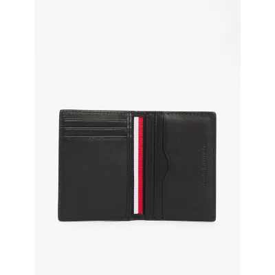 Portefeuille homme Tommy Hilfiger TH Corporate BIFOLD Noir AM0AM13046-BDS en cuir véritable grainé