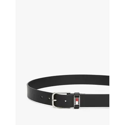 Ceinture homme Tommy Jeans Scanton 3.5 Noir AM0AM13414-BDS en cuir véritable avec finition élégante