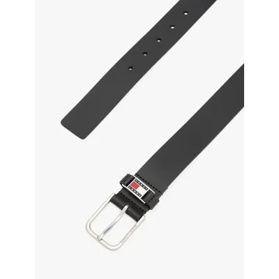 Ceinture homme Tommy Jeans Scanton 3.5 Noir AM0AM13414-BDS en cuir véritable avec finition élégante
