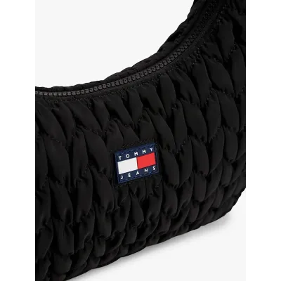Sac bandoulière Tommy Jeans Urban X-Body Quilted noir pour femme, référence AW0AW17546-BDS